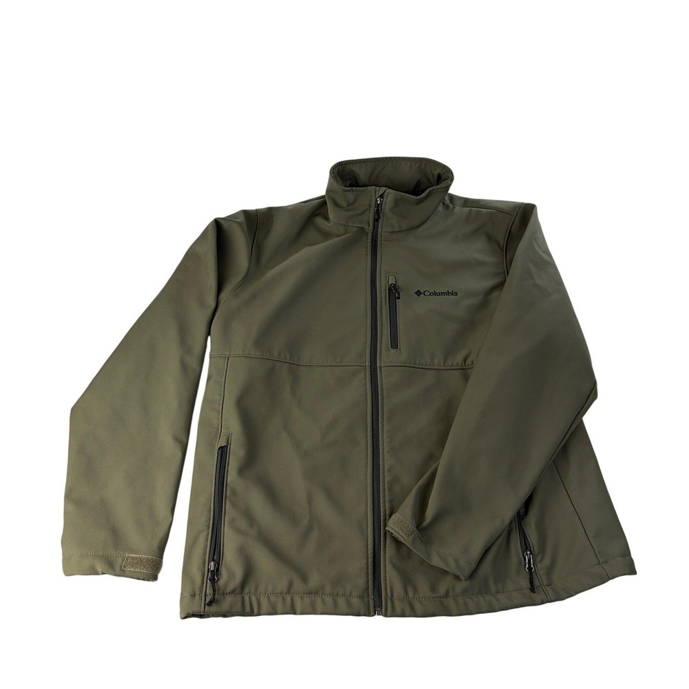 Columbia Jacket Mens XL Ascender Softshell Fleece Lined Full Zip Green WM6044